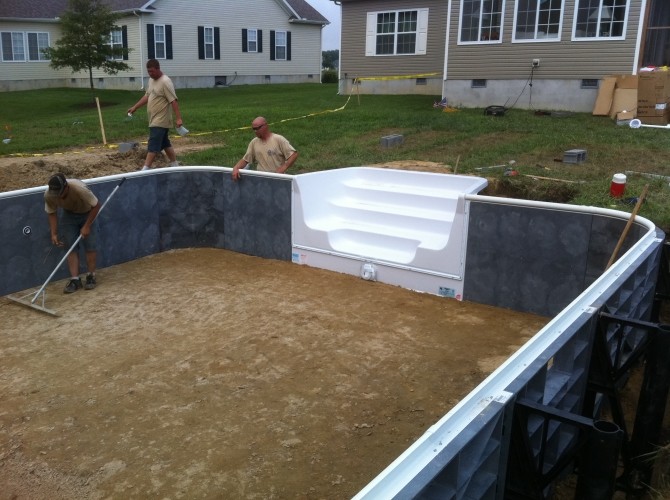 in ground swimming pool installation